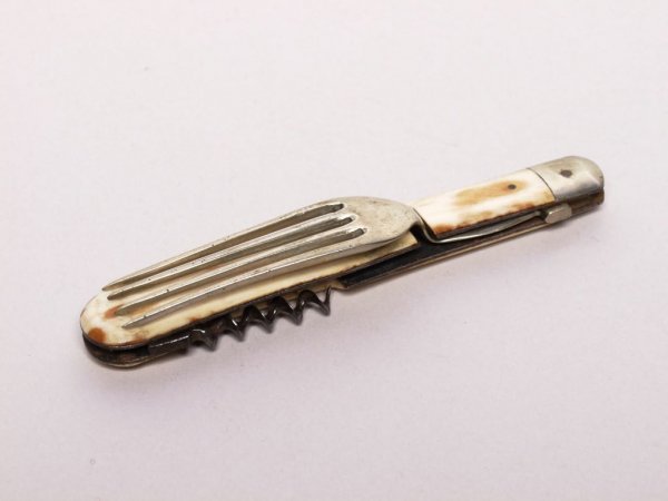 Unusual Folding Pocket Corkscrew/Fork