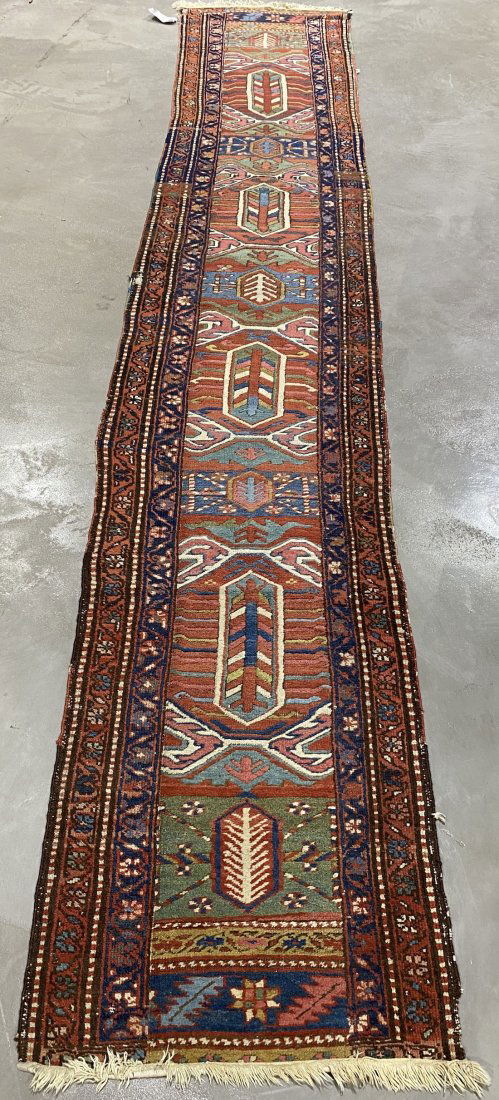 Antique Heriz Wool 2'4'' x 12'5'' Runner (1 of 5)