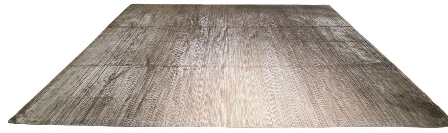HAND KNOTTED RUG MADE FROM BANANA SILK AND WOOL 10'1" x 13'10": This is a Staggered Hand Knotted rug. Size 10'1" x 13'10". Made in Nepal. Color Bark. Material is banana silk and wool. Noted: All items in this auction are as-is.
