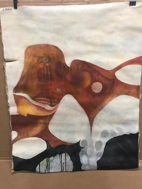 Brown Black White Abstract - Unstretched (1 of 6)