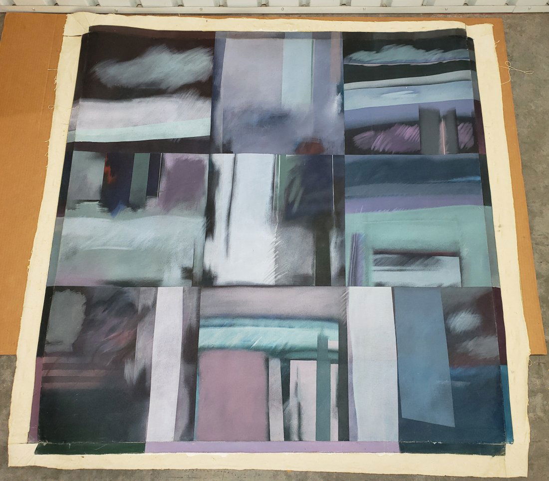 Lavender Purple Abstract Squares - Unstretched (1 of 6)