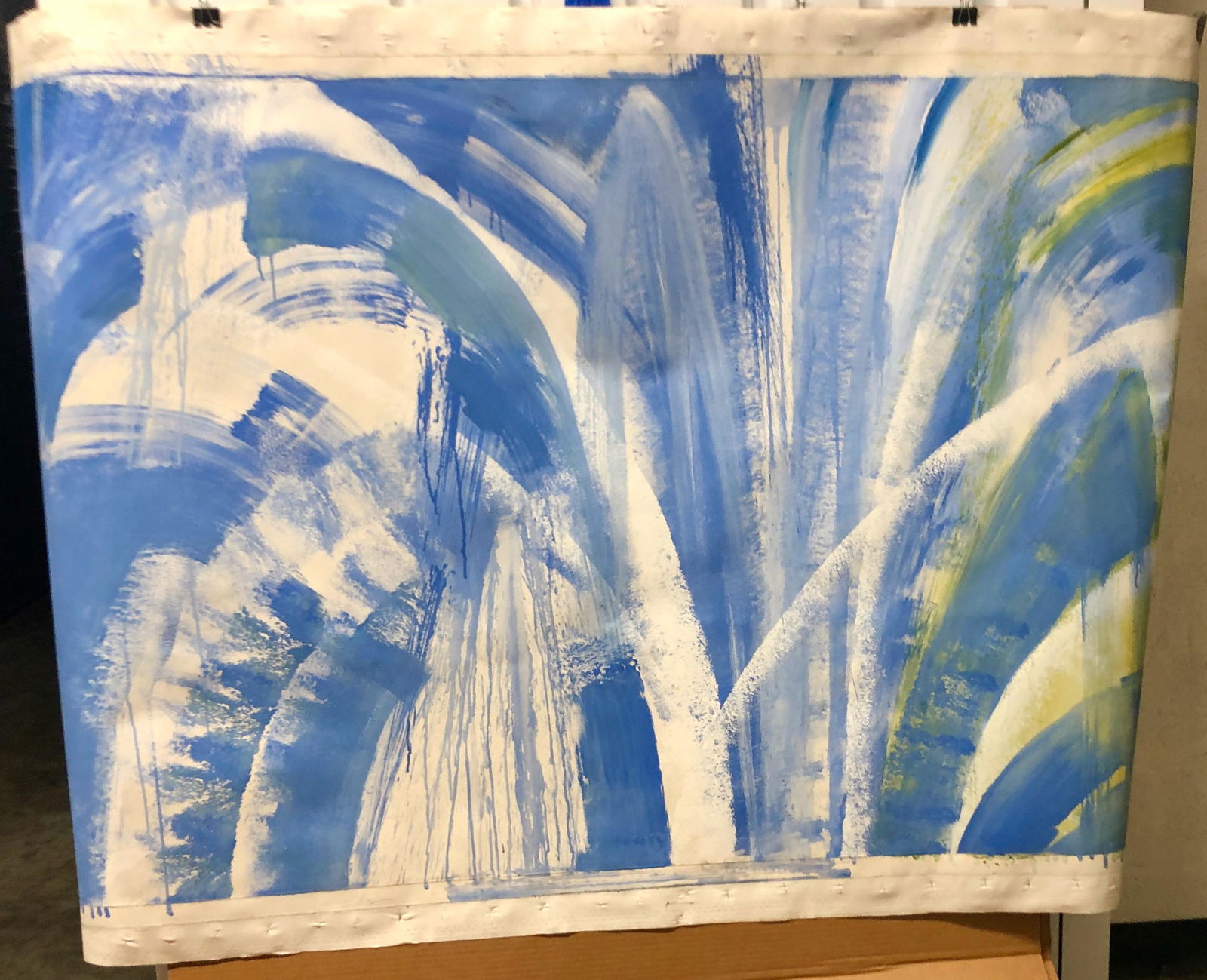 Blue and White Abstract - Unstretched (1 of 4)