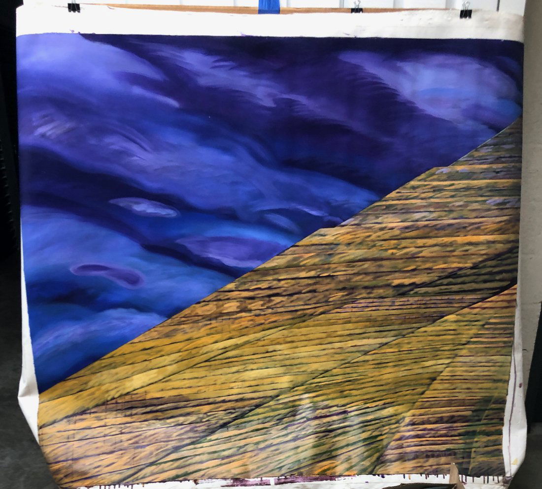 Blue and Brown Abstract - Unstretched (1 of 4)