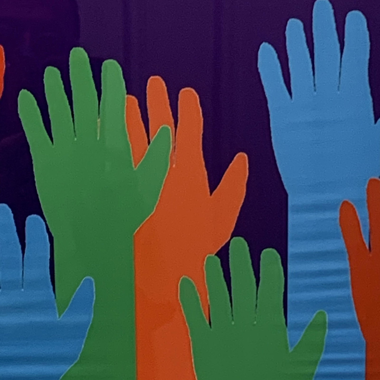 Hunter Stephens, artist. "Hands Up, Don't Shoot": Photography on metal by Hunter Stephens. "Hands Up, Don't Shoot" is a snapshot in time of the nation's unrest amid protests for social justice in the summer of 2020. The close-up captures detail of a 