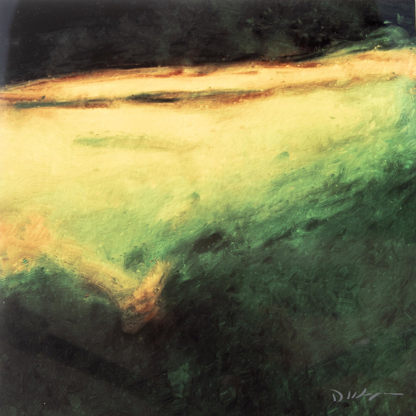 Daniel Wasinger / Dissonance VII: Mixed media. Subtle colors of watercolor and ink. Coated with a gloss finish on professional-grade aluminum.