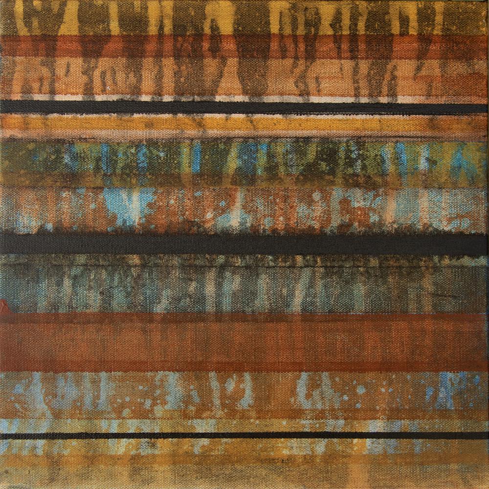 Chuck Prescott / To conform or to rebel: Acrylic on canvas. This painting represents the struggle to conform or to rebel, with the more fluid lines competing with the stark contrast of the more restricted lines. The artist has donated this a