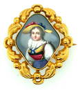 18K Yellow Gold & Swiss Enamel Brooch