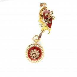 Victorian 18K Yellow Gold Diamond & Pearl Pocketwatch