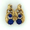 Pair of Italian 18K Yellow Gold and Lapis Lazuli