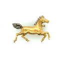 18K Yellow Gold & Diamond Horse Brooch
