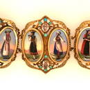 Magnificent 18 k yellow gold Swiss enamel bracelet