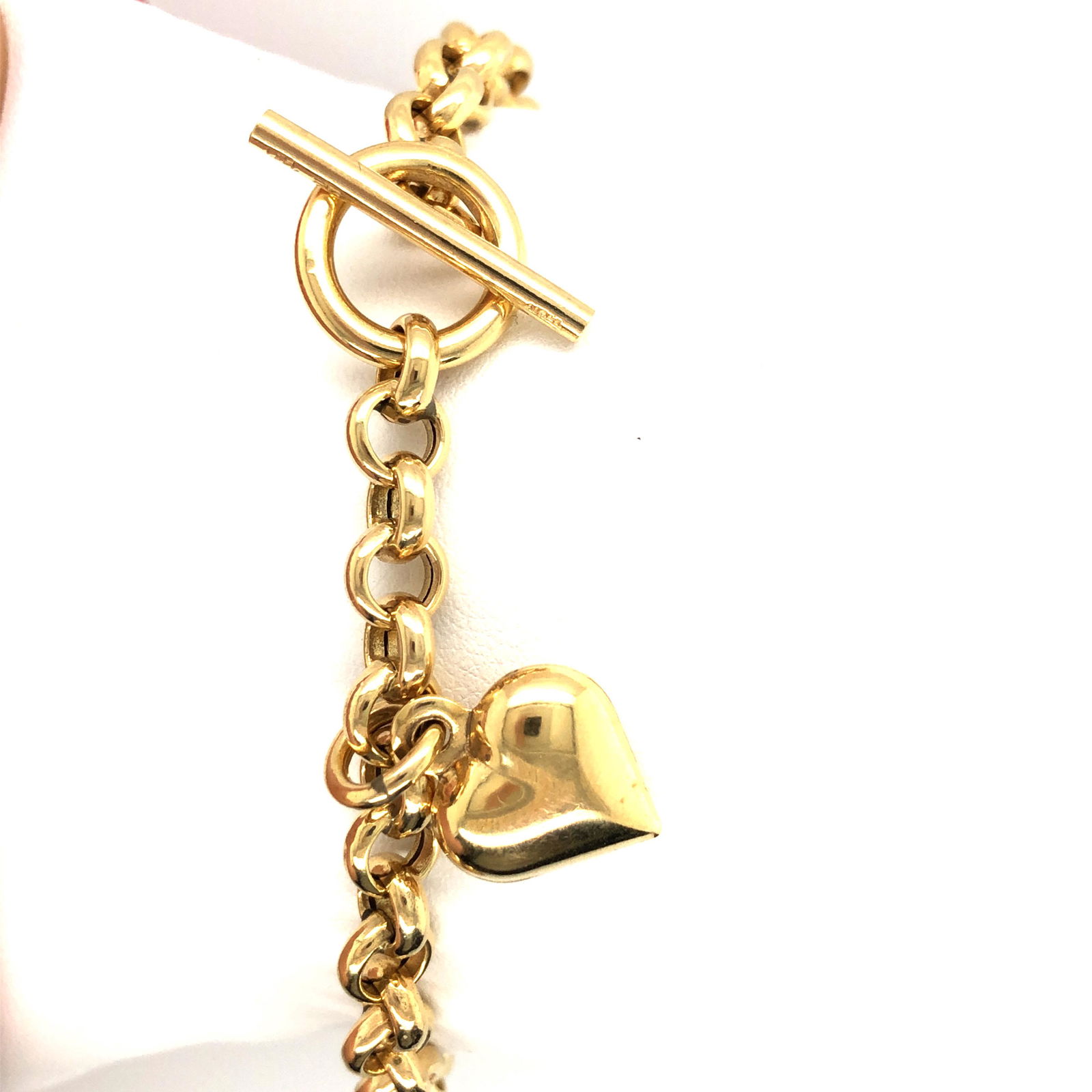 14K Yellow Gold Heart Bracelet (1 of 4)