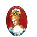 14 k yellow gold french enamel brooch