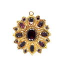 Victorian 15 Yellow Gold & Garnet Pendant / Brooch
