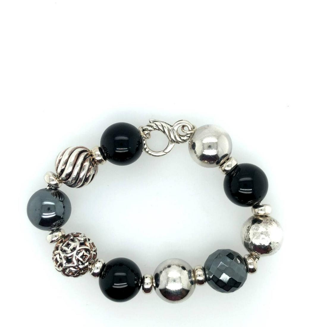 David Yurman, sterling silver bead bracelet. (1 of 4)