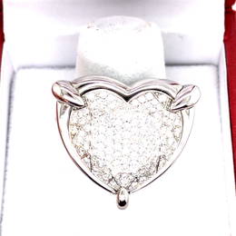 18K White Gold Chopard big HEART DIAMONDS RING,