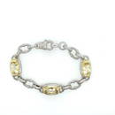 Judith Ripka sterling/18k gold Canary crystal bracelet