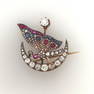 Victorian Diamond, Ruby, Sapphire Pin.