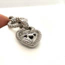 18K White Gold Judith Ripka Diamond Heart Bracelet.