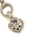 18K White Gold Judith Ripka Diamond Heart Bracelet.