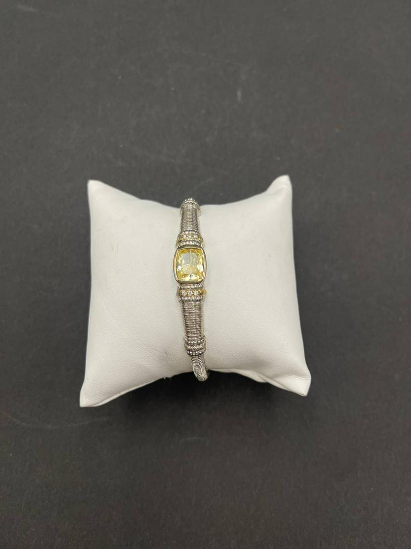 Judith Ripka 18K Gold & 925 silver Bangel. (1 of 8)