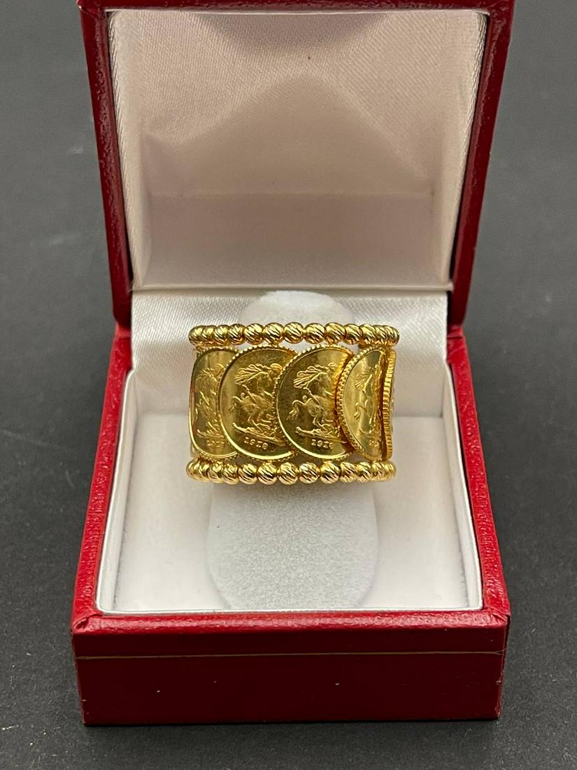 21K yellow gold Coin Ring (1 of 7)