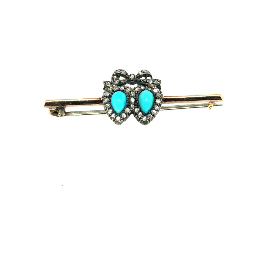 Victorian Double Heart Diamond Pin (1 of 1)