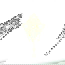 Edwardian Platinum Diamond & Natural Pearl Pendant