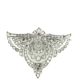 Art deco platinom and diamond brooch