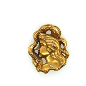14 k. Yellow gold Art Nouveau brooch
