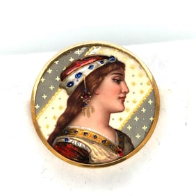 18k yellow gold swiss enamel pin,