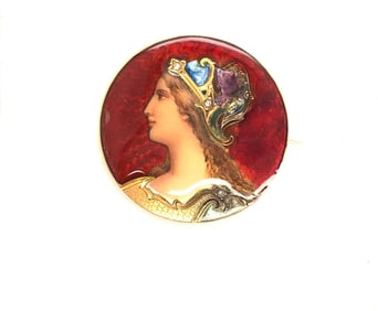 18k yellow gold swiss enamel pin,