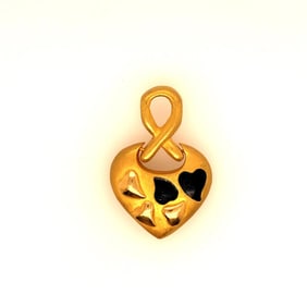 18K Yellow Gold Heart Pendant