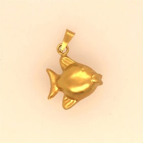 18 K Yellow Gold Fish pendant.