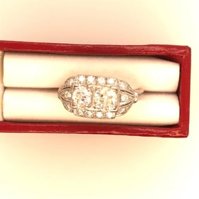 Art Deco Platinum Diamonds Ring circa 1920s'