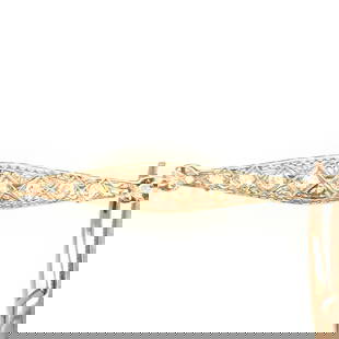 Art Deco platinum & diamond pin circa1920s': The pin is set with eight diamonds. It is weighing 1.25cts. It is stamped inside the pin. SI in clarity and H-I in color. 2 1/2" long weighs 5.00gr condition excellent.