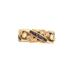 Art Deco Diamonds &Sapphire eternity band.circa 1920s'