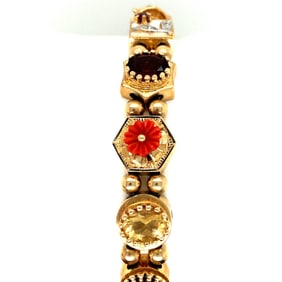 14k Yellow Gold Charm Bracelet.