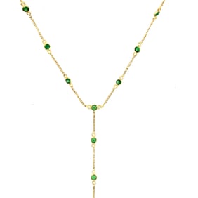 18K Yellow Gold Savorite Garnet Necklace