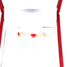 14K YELLOW GOLD DIAMONDS + ENAMEL ETERNITY BAND
