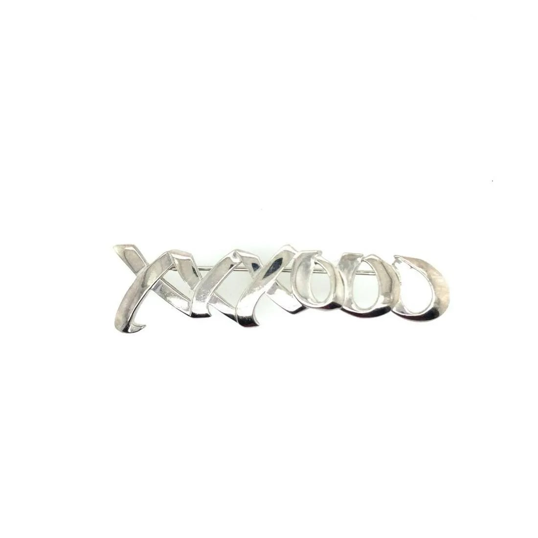 TIFFANY & co Paloma picasso Xopin: TIFFANY & co Paloma picasso sterling XO PIN, stamped and signed. 2 1/2" long. Condition:excellent, used.