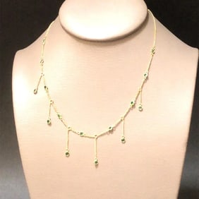 18K Yellow Gold, TSavorite Necklace
