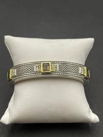 Judith Ripka Smokoky Quartz Diamond Bangel