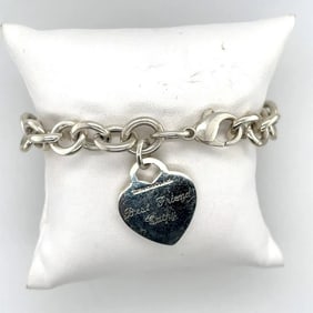Tiffany & Co 925 Sterling Heart Braclet.