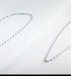 Elegant Platinum and Diamond Necklace – Timeless Design with Brilliant Sparkle: Platinum & Diamond Necklace – 5.00ctw – G-H Color, Mixed Clarities – 18 InchesA timeless and sophisticated platinum diamond necklace, featuring a dazzling arrangement of 152 round brilliant-cut