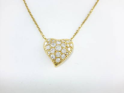 14K Yellow Gold Diamond Heart Pendant Necklace: 14K Yellow Gold Diamond Heart Pendant NecklaceRomantic elegance meets timeless sparkle in this beautiful 14K yellow gold heart pendant necklace, perfect for expressing love and sophistication. The