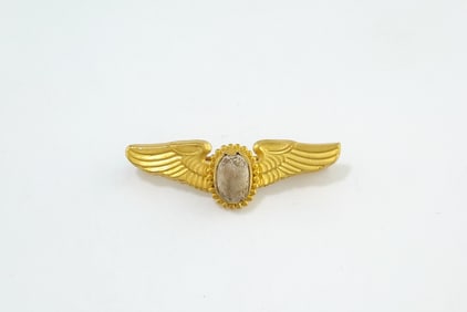 22K Gold Pin Featuring Ancient Egyptian Scarab (26th Dynasty, ca. 600 B.C.)