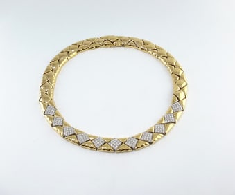 18K Yellow Gold Diamond Necklace