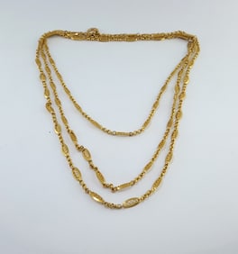 Victorian Chain, 21 Yellow Gold, Circa 1850s, French