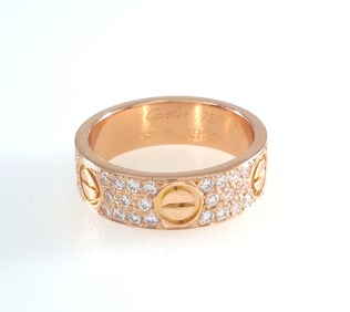 CARTIER LOVE DIA 18K RING SIZE 49